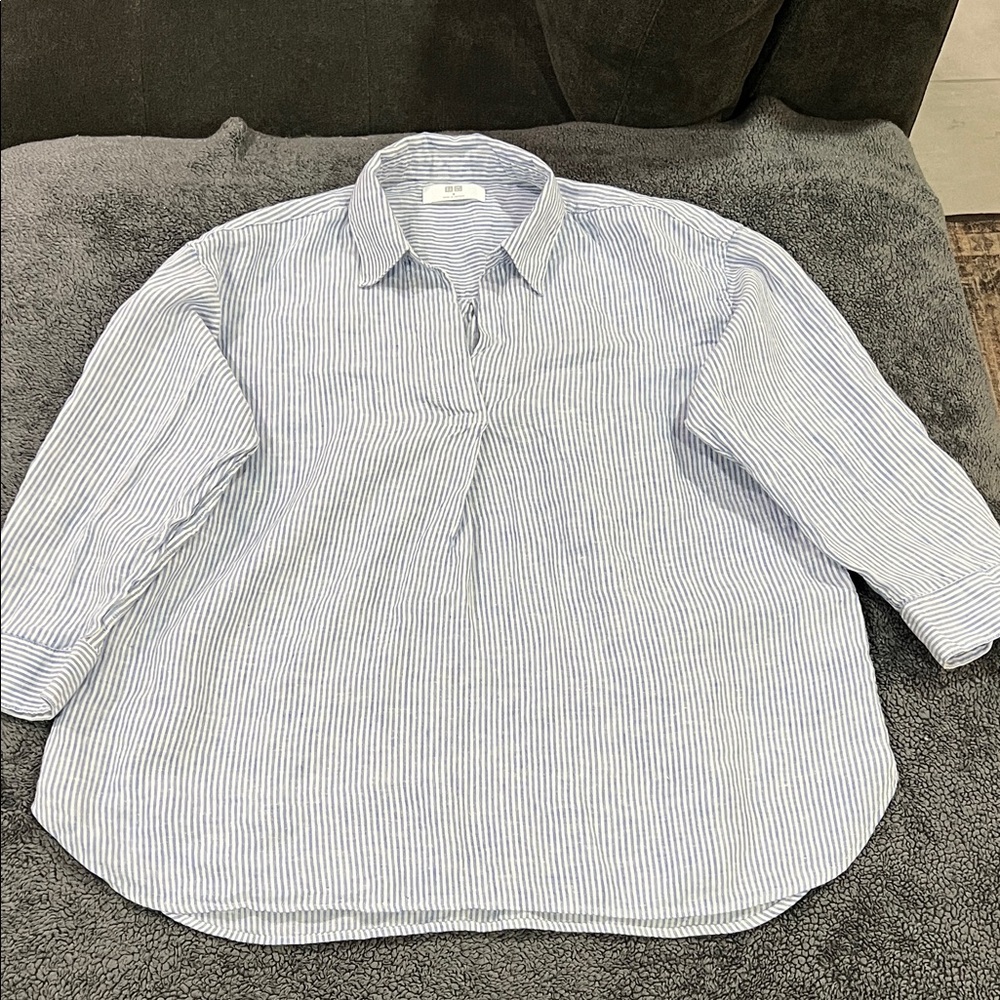 Striped slipper collar Shirt